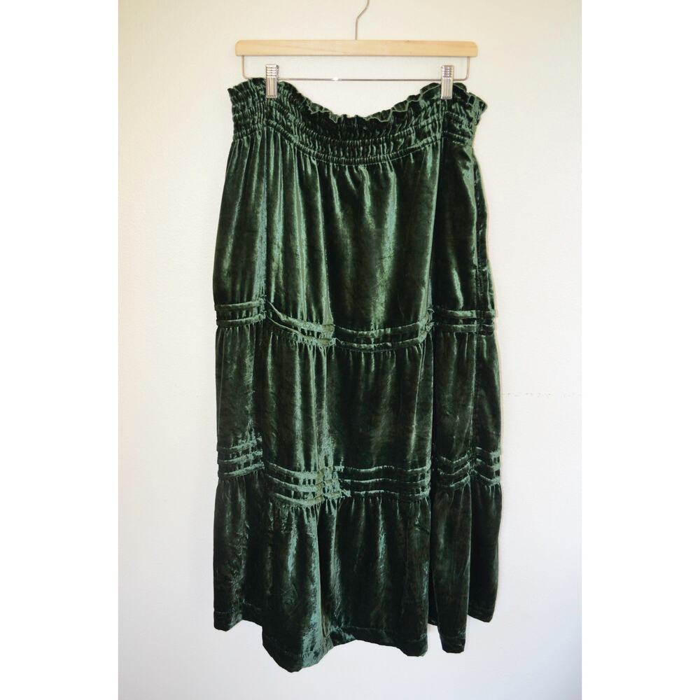 Anthropologie The‎ Somerset Maxi Skirt: Velvet Green Size XL - Picture 2 of 5